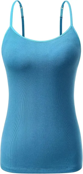 Air Curvey Womens Ribbed Spaghetti Tank Top Adjustable Shelf Bra Camisole Casual Summer Y2K Outfit Cami Shirt 2025