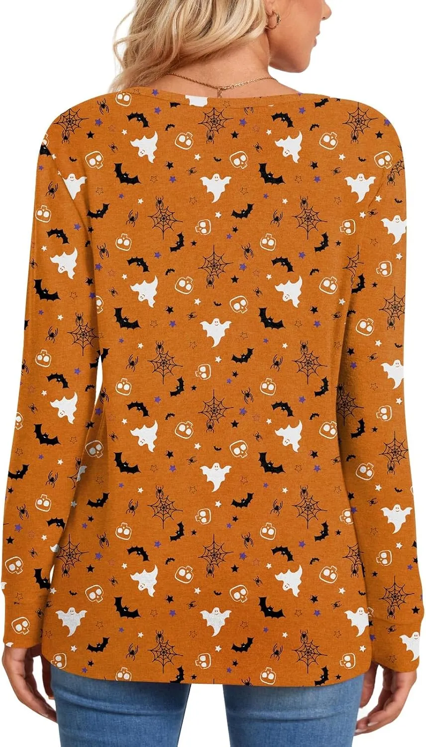 Aodemo Women's Henley Tops Fall Long Sleeve Button Up Tunic Casual Loose Winter Sweatshirt