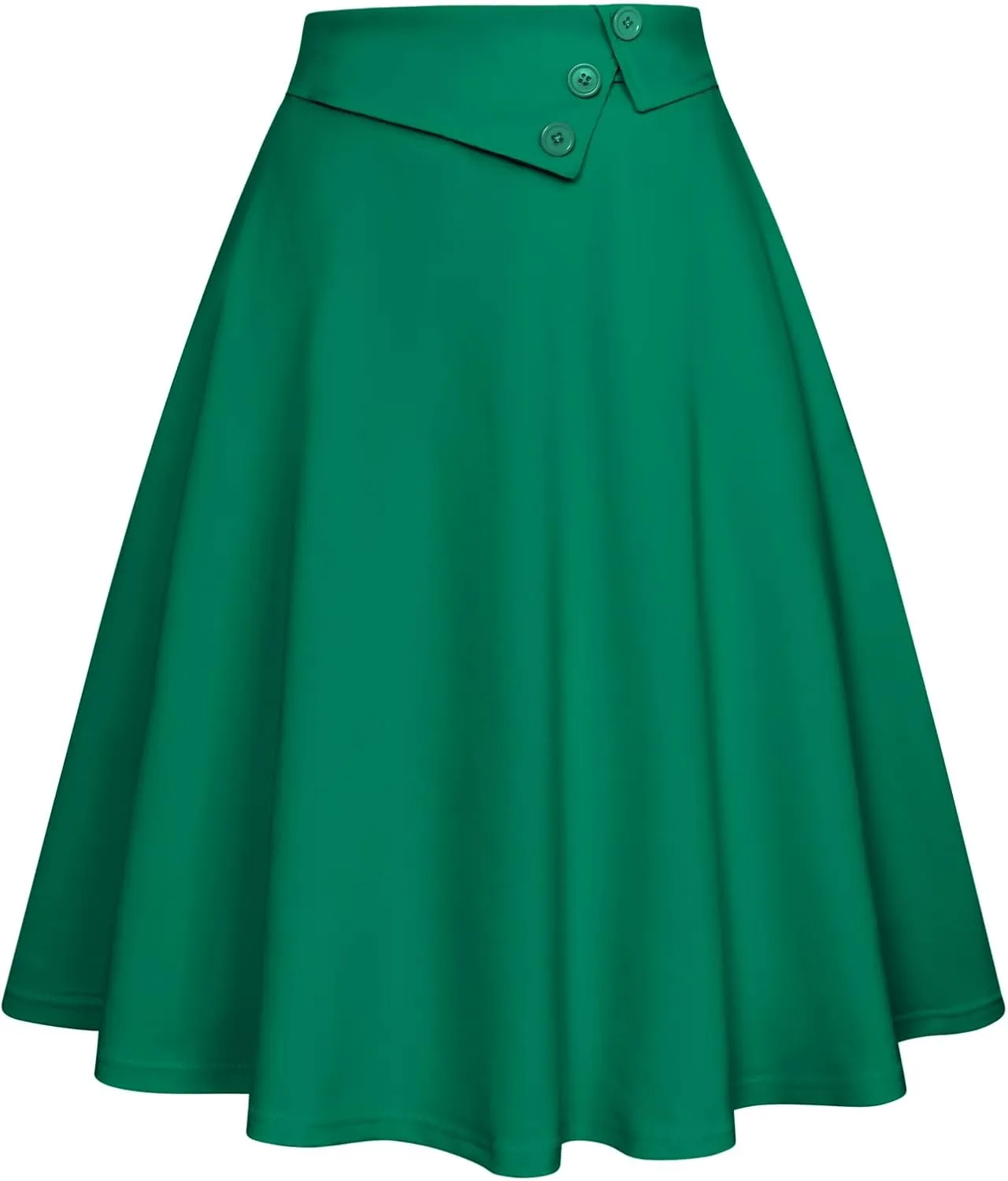 Belle Poque Womens High Waisted Skirts with Pockets Swing A Line Vintage Midi Skirt