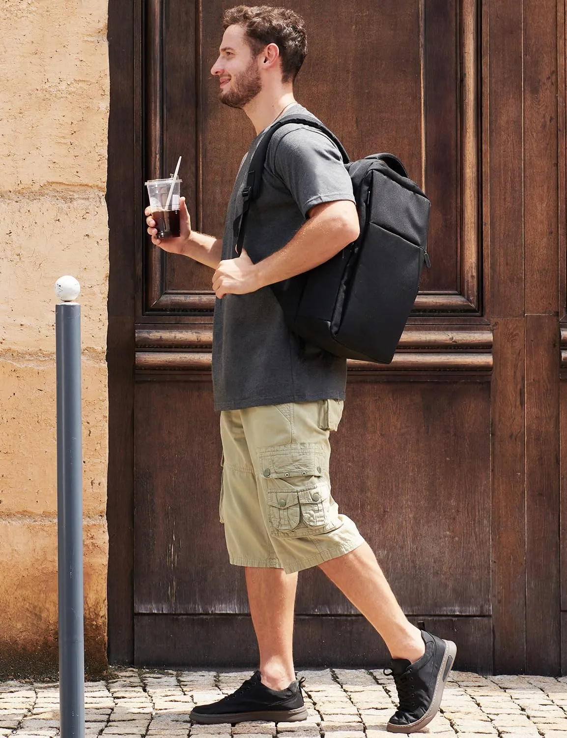BEST SOUTH Men's Capri Long Twill Cargo Shorts Below Knee 13 Inches Cotton Relaxed Fit Casual Multi-Pocket