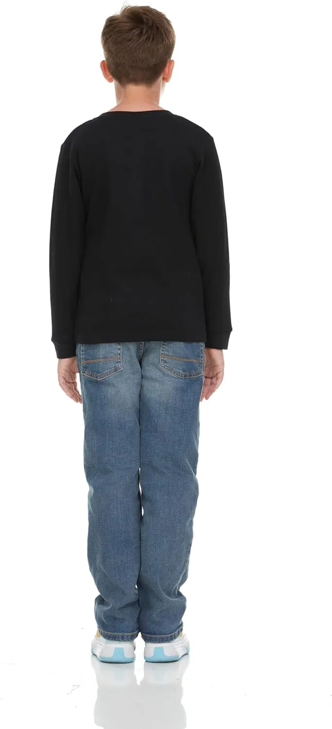 Boys' 2-Pack Thermal Henley Tops - Cozy, Breathable Long Sleeve Shirts for School and Play, Sizes 4-18