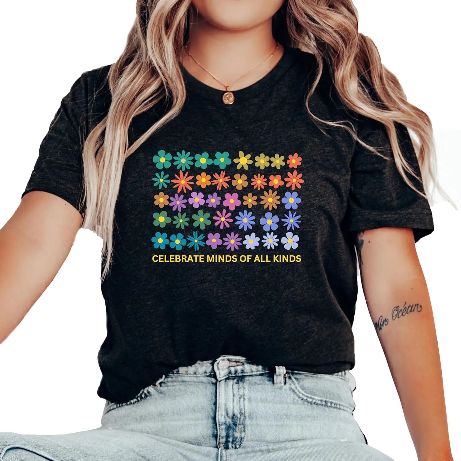 Celebrate Minds of All Kinds Shirt, Neurodiversity TShirt, Autism Awareness Graphic Tee, ADHD Shirt, Autism Acceptance Gift for Special Education Teacher, Teacher Positive Motivational Quote Shirt
