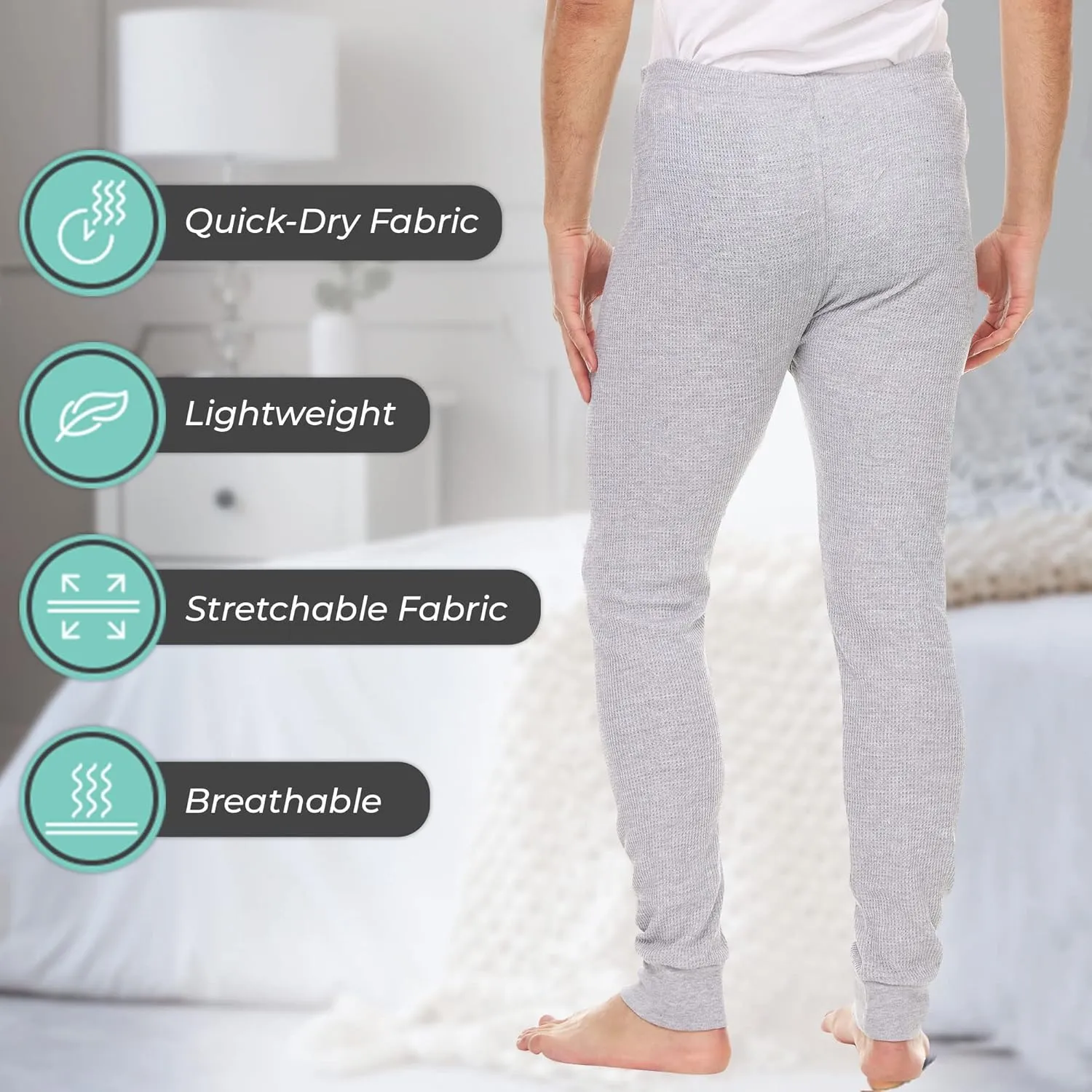DARESAY Mens Thermal Long Sleeve Shirt & Pant - Base Layer for Tshirts & Jackets - Long Johns For Men Base Layer Set (2-Sets)