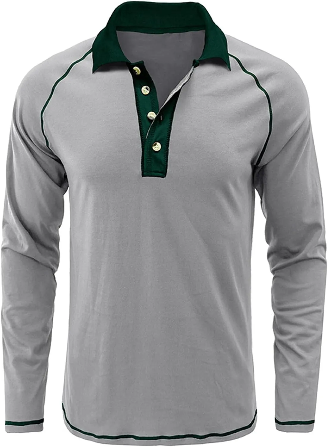 Fashion Mens Polo Shirts Relaxed Fit Long Sleeve Casual Golf Polo Classic Cotton Polo T Shirts Buttons Henley Tops