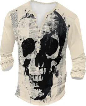Henley Shirts for Men Lightweight Long Sleeve T-Shirts Casual Workwear Quick Dry Shirts Graphic Club Pullover Tee