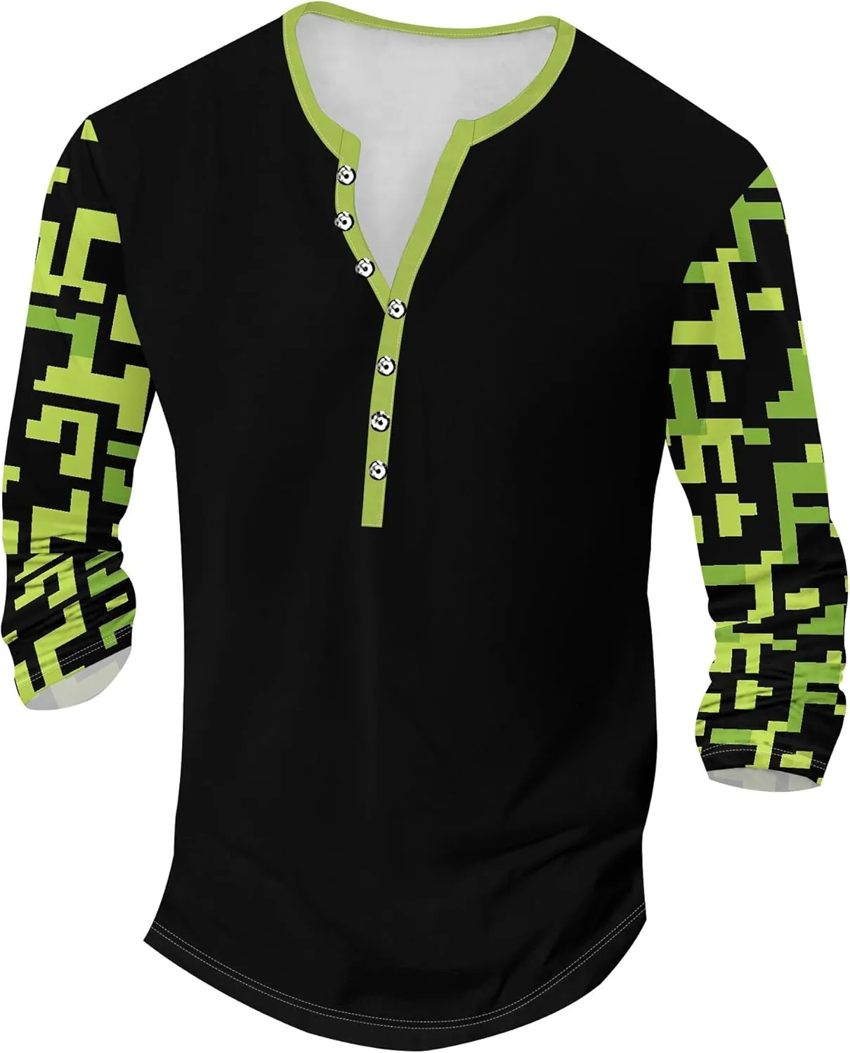 Henley Shirts for Men Lightweight Long Sleeve T-Shirts Casual Workwear Quick Dry Shirts Graphic Club Pullover Tee