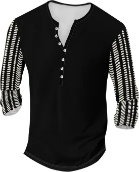 Henley Shirts for Men Lightweight Long Sleeve T-Shirts Casual Workwear Quick Dry Shirts Graphic Club Pullover Tee
