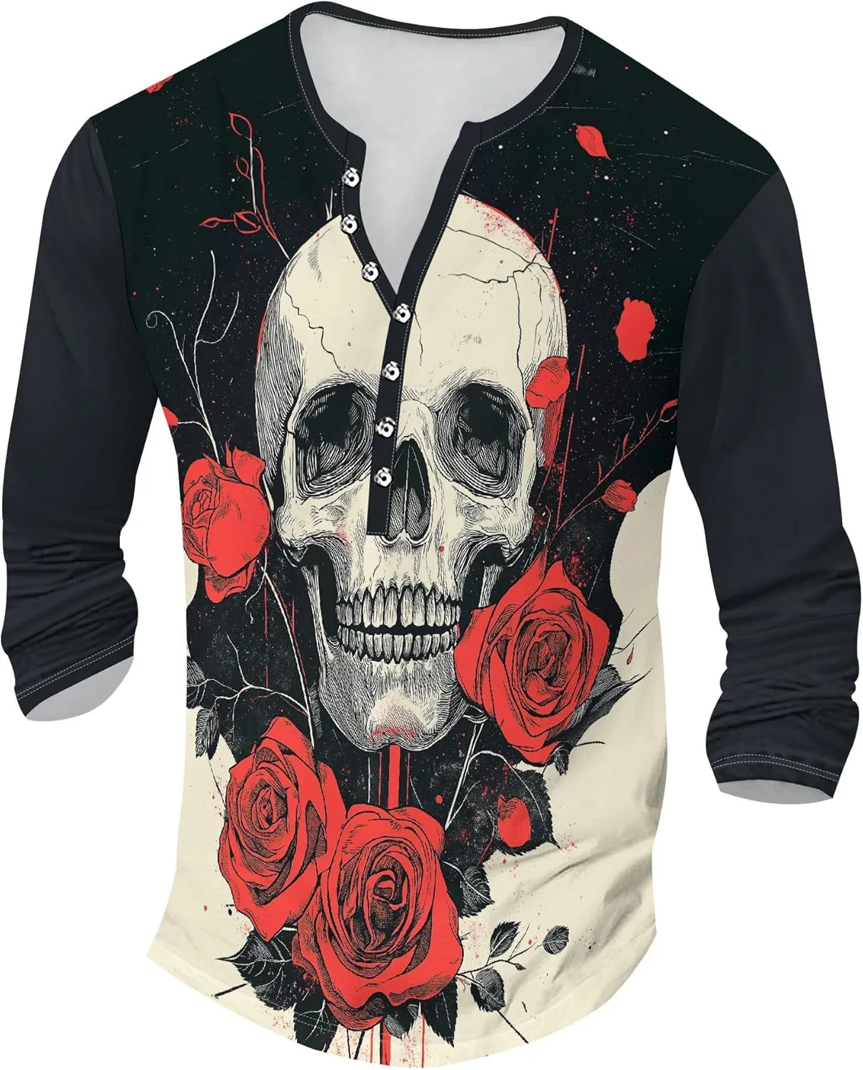 Henley Shirts for Men Lightweight Long Sleeve T-Shirts Casual Workwear Quick Dry Shirts Graphic Club Pullover Tee