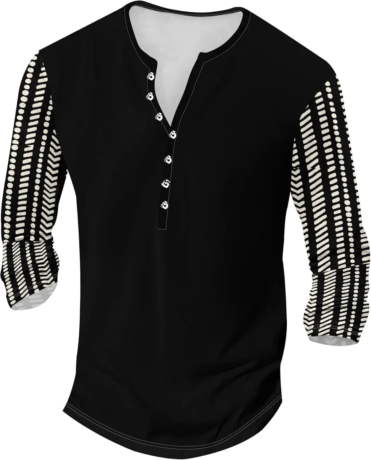 Henley Shirts for Men Lightweight Long Sleeve T-Shirts Casual Workwear Quick Dry Shirts Graphic Club Pullover Tee