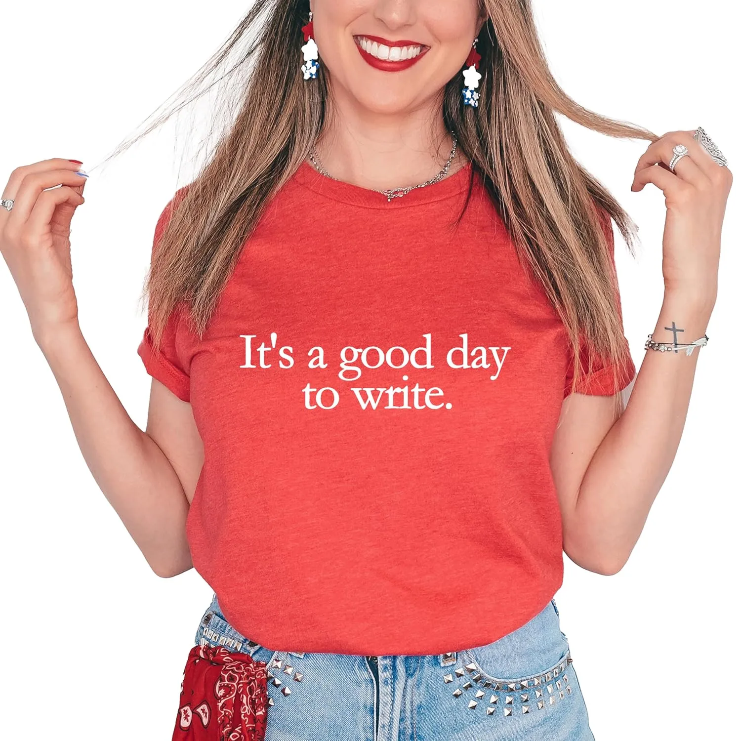 It's a Good Day to Write Shirt, Writer's TShirt, Gifts For Writers, Writer T-Shirt, Writer Gift, Writing Graphic Tee, Gift for Author Novelist Journalist Reporter or Poet, Simple Minimalist Design