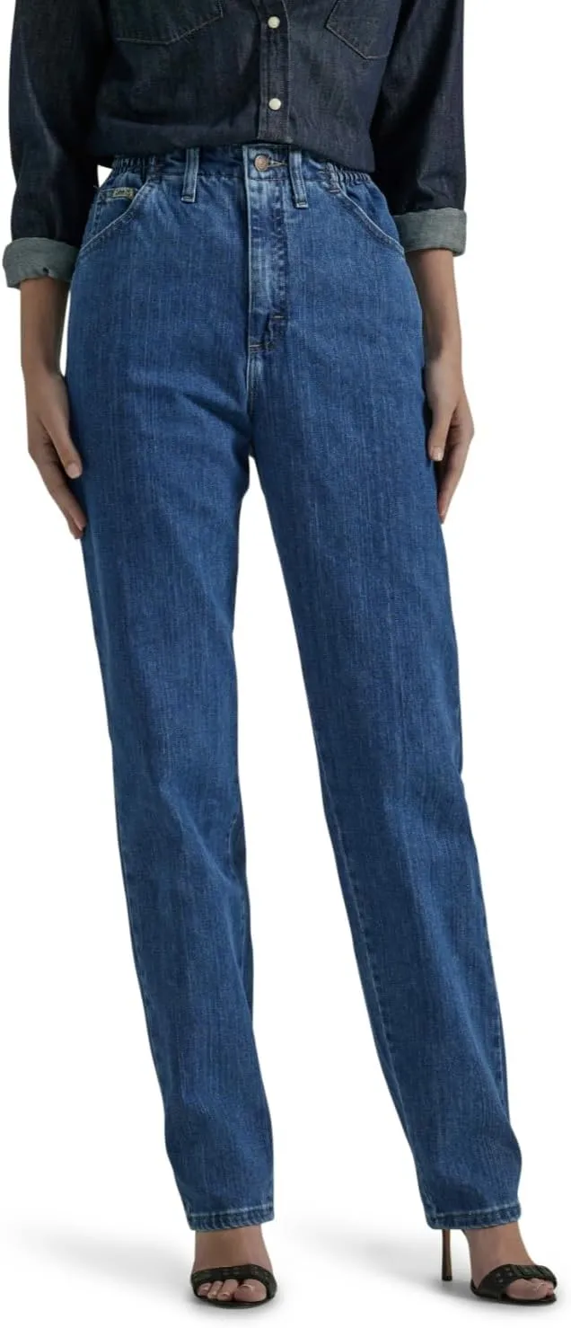 LEE Women's Relaxed-Fit Side Elastic Tapered-Leg Jean