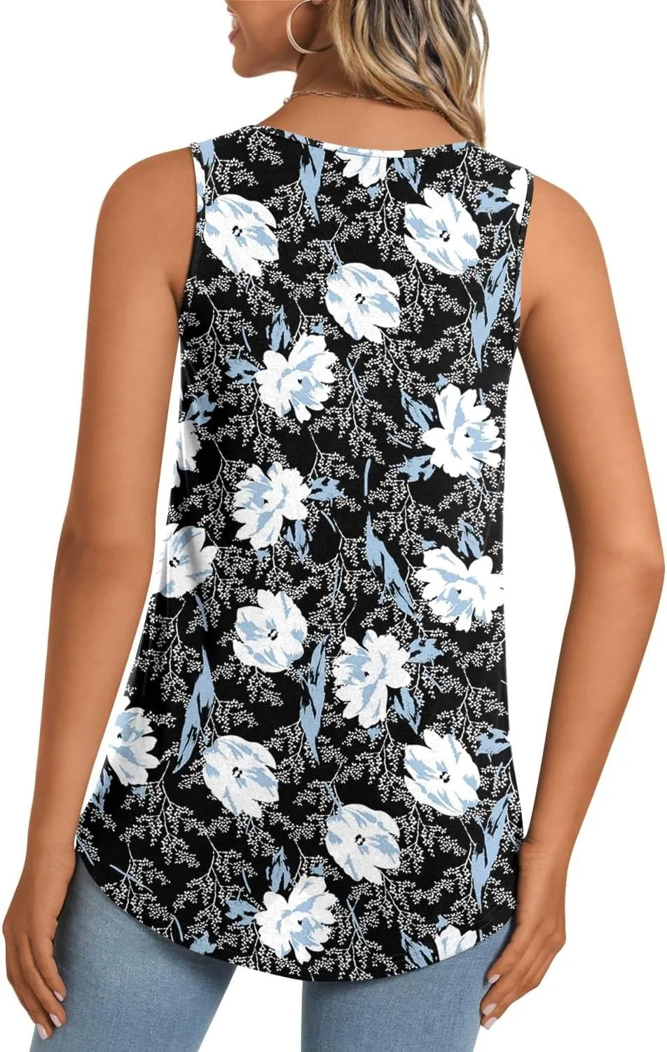 LONGYUAN Women's Tank Tops 2025 Summer Tunics Casual Sleeveless Shirts Ladies Loose Fit Blouses S-4XL