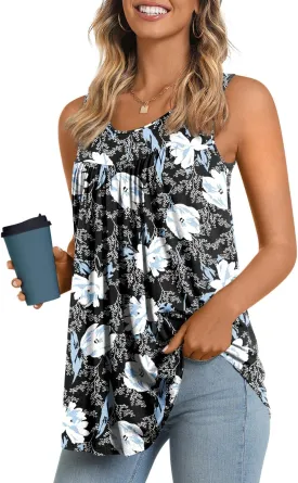 LONGYUAN Women's Tank Tops 2025 Summer Tunics Casual Sleeveless Shirts Ladies Loose Fit Blouses S-4XL