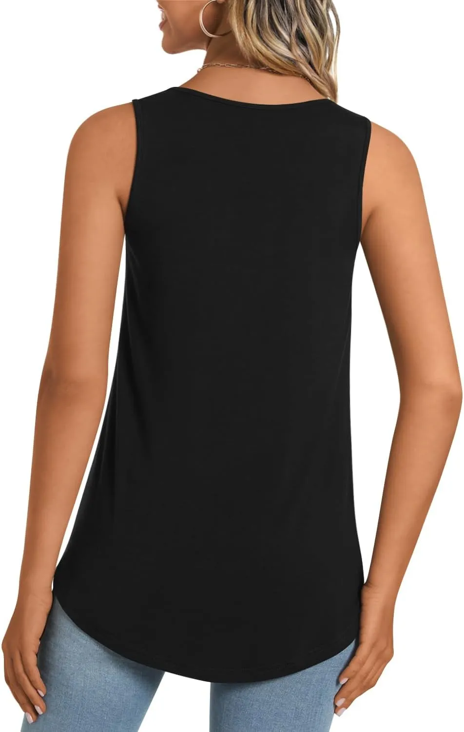 LONGYUAN Women's Tank Tops 2025 Summer Tunics Casual Sleeveless Shirts Ladies Loose Fit Blouses S-4XL
