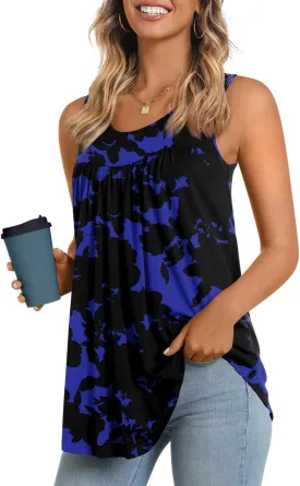 LONGYUAN Women's Tank Tops 2025 Summer Tunics Casual Sleeveless Shirts Ladies Loose Fit Blouses S-4XL