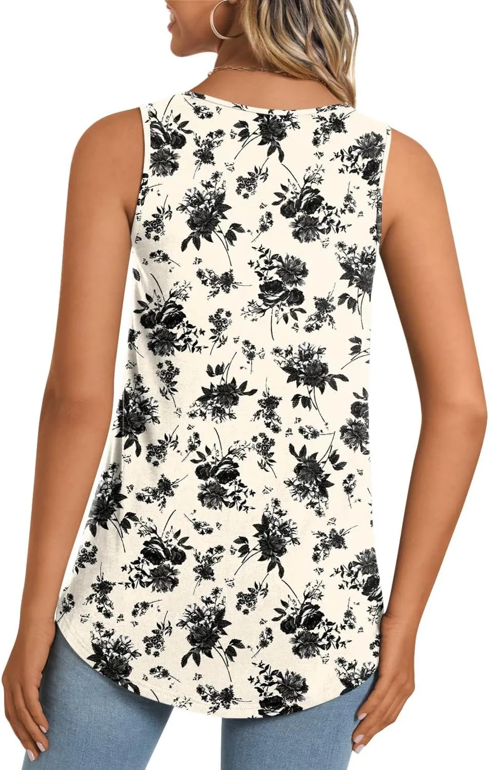 LONGYUAN Women's Tank Tops 2025 Summer Tunics Casual Sleeveless Shirts Ladies Loose Fit Blouses S-4XL