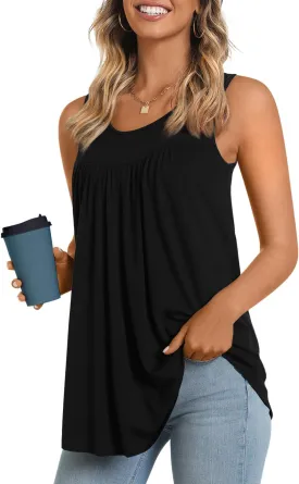 LONGYUAN Women's Tank Tops 2025 Summer Tunics Casual Sleeveless Shirts Ladies Loose Fit Blouses S-4XL