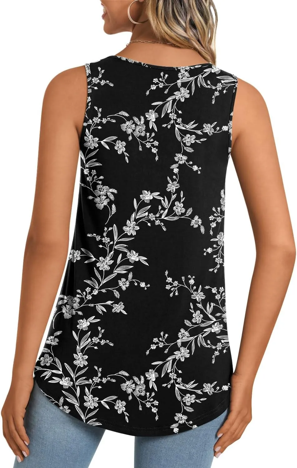 LONGYUAN Women's Tank Tops 2025 Summer Tunics Casual Sleeveless Shirts Ladies Loose Fit Blouses S-4XL