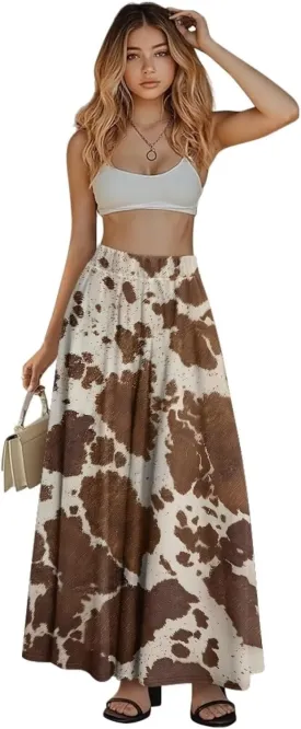 Maxi Skirts for Women Flowy Autumn Skirts with Pockets Pleated Skirt High Waisted Midi Long Skirt Reg and Plus Size S-XXL