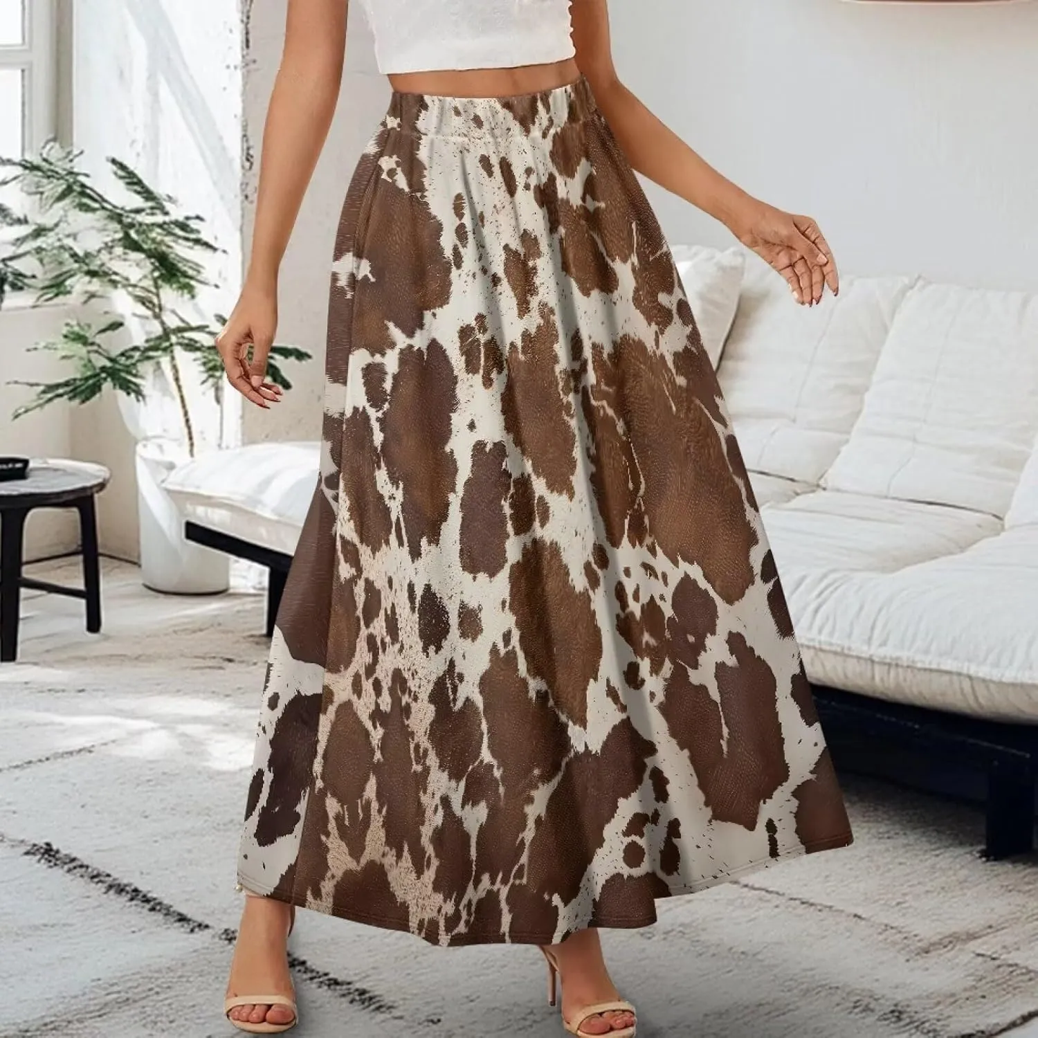 Maxi Skirts for Women Flowy Autumn Skirts with Pockets Pleated Skirt High Waisted Midi Long Skirt Reg and Plus Size S-XXL