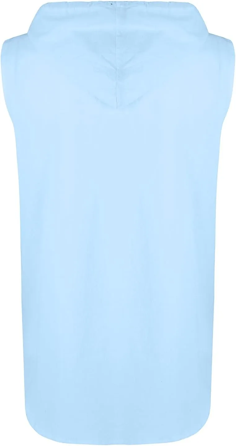 Men's Cotton Linen Workout Tank Tops Button Down Lapel Sleeveless Gym Muscle T Shirts Casual Breathable Summer Tanks