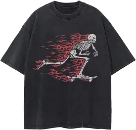 Men's Graphic Tees Shirt Unisex Cotton Oversized T-Shirt Short Sleeve Vintage Streetwear Casual Tee Top