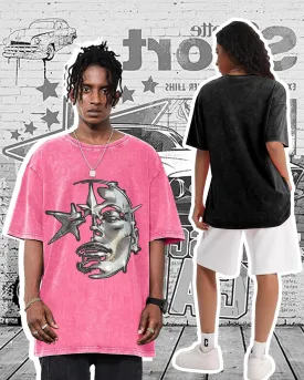Men's Graphic Tees Shirt Unisex Cotton Oversized T-Shirt Short Sleeve Vintage Streetwear Casual Tee Top