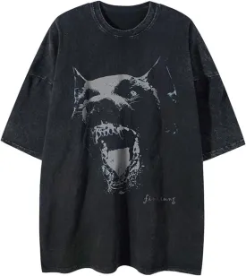 Men's Graphic Tees Shirt Unisex Cotton Oversized T-Shirt Short Sleeve Vintage Streetwear Casual Tee Top