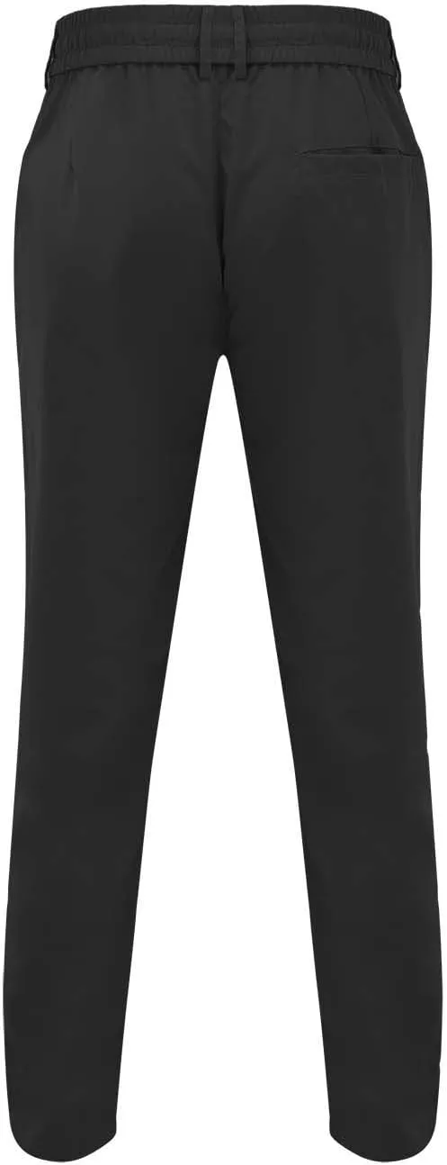 Mens Tapered Pants Casual Linen Pants Elastic Waist Slim Fit Beach Yoga Business Lightweight Cotton Trousers with Pockets