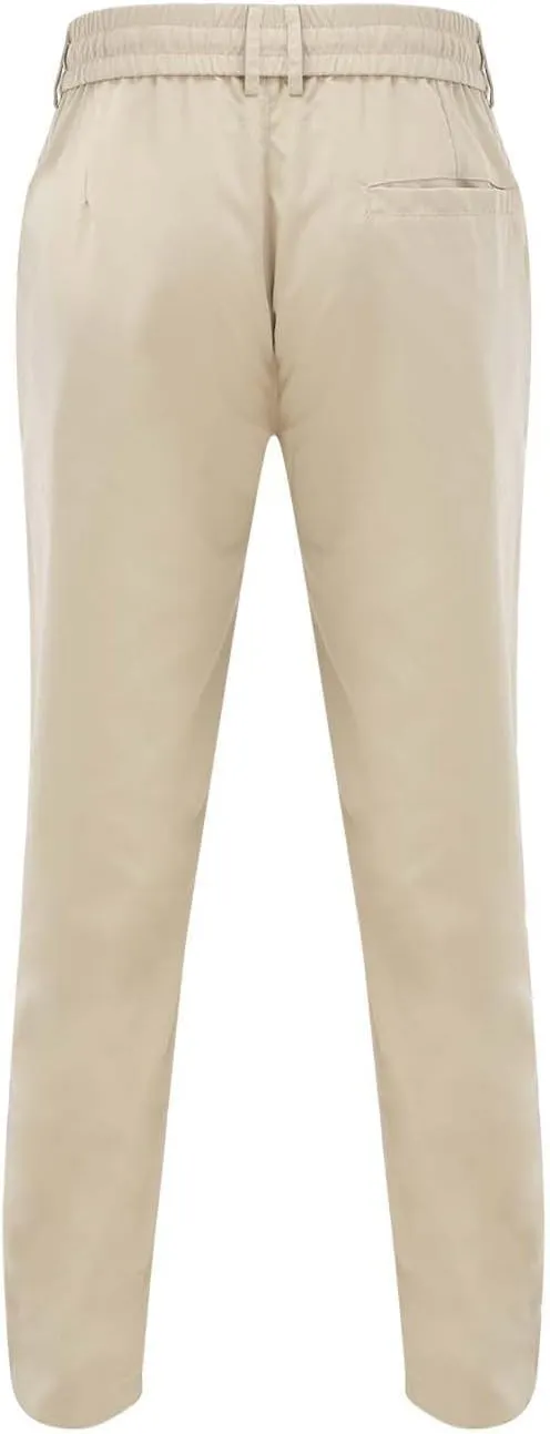 Mens Tapered Pants Casual Linen Pants Elastic Waist Slim Fit Beach Yoga Business Lightweight Cotton Trousers with Pockets