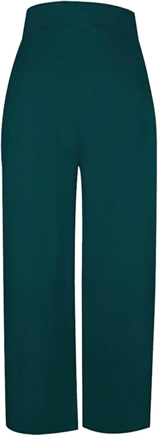 MESLIMA Palazzo Pants for Women High Waisted Wide Leg Stretchy Loose Fit Casual Trousers with Pocket