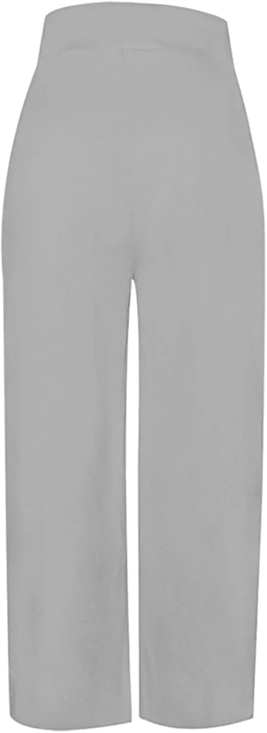 MESLIMA Palazzo Pants for Women High Waisted Wide Leg Stretchy Loose Fit Casual Trousers with Pocket