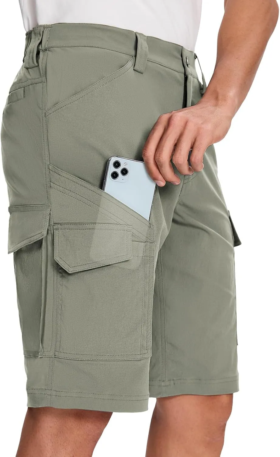 Moosehill Mens-Cargo-Hiking-Shorts Lightweight Water Resistant Quick Dry Relaxed Fit Big & Tall Stretch Waist with 8 Pockets