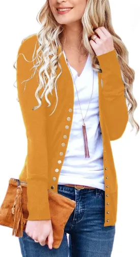 NENONA Women's Long Sleeve Lightweight Summer Cardigans Open Front Button Down Basic Soft Fall Fashion Outwear