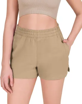 ODODOS Women's Sweat Shorts Cotton French Terry Curved Hem Workout Casual Relaxed Lounge Shorts with Pockets