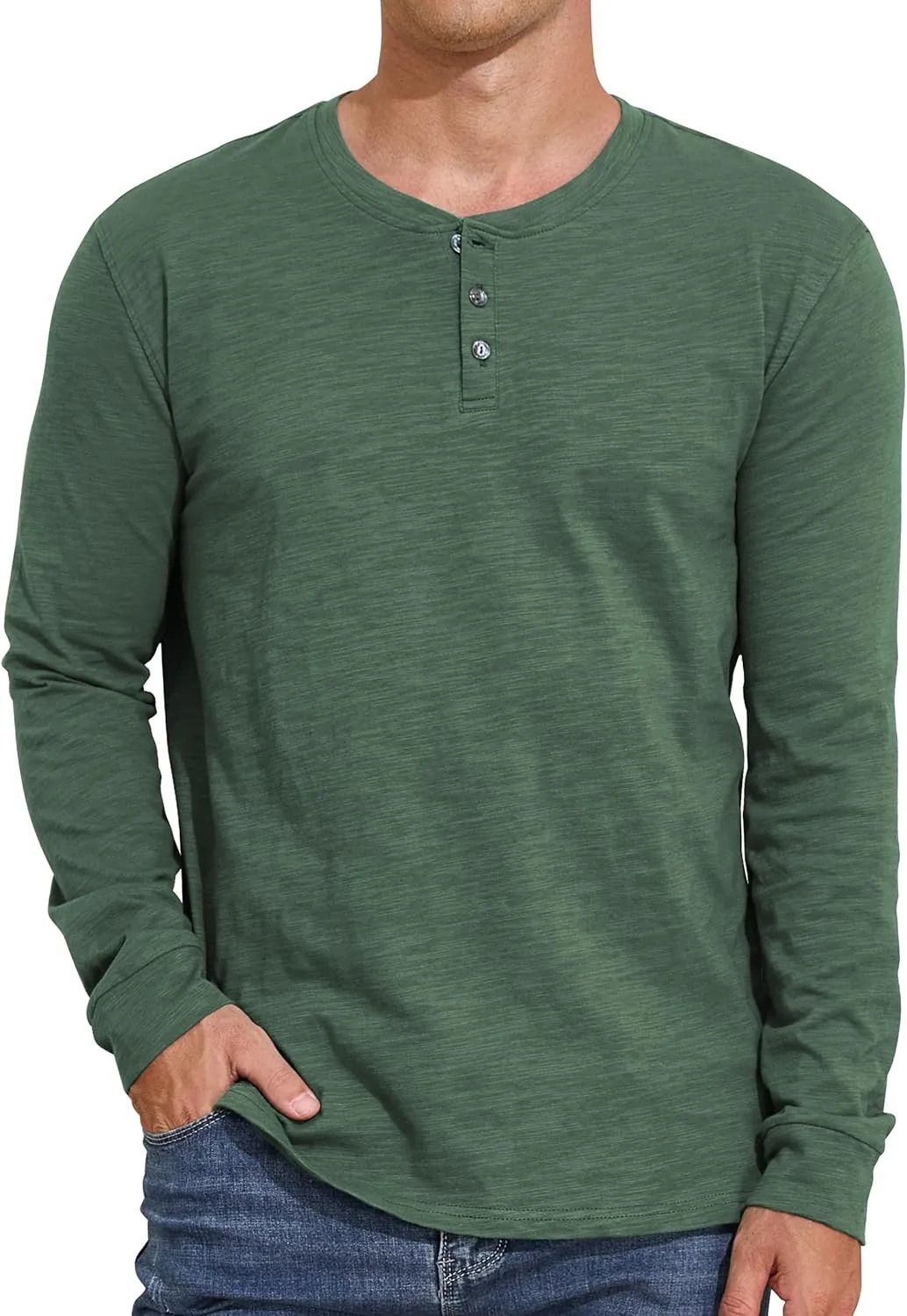 PrettyGuide Men's Henley Shirts Long Sleeve Casual Fashion Fall Button Slub Cotton T-Shirts