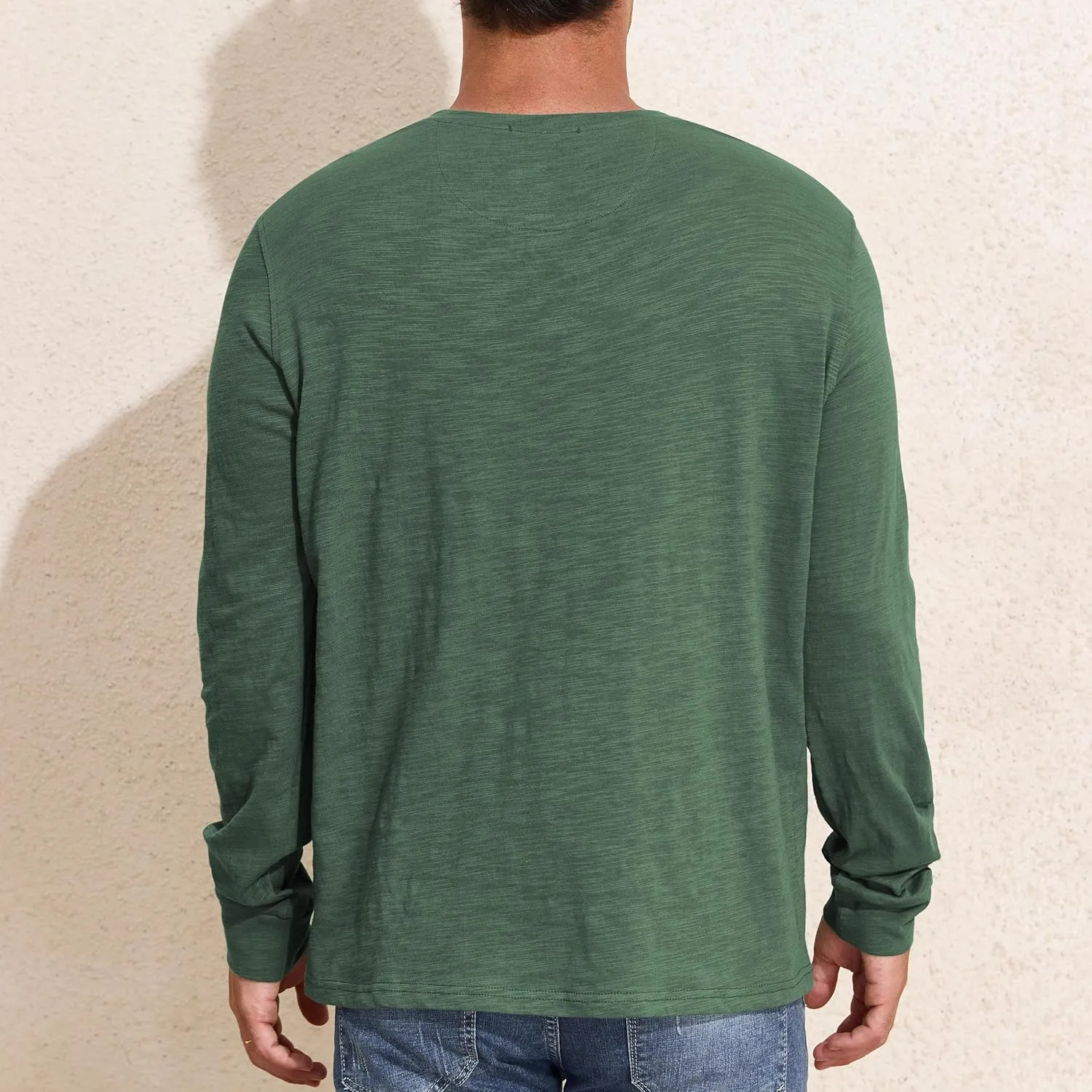 PrettyGuide Men's Henley Shirts Long Sleeve Casual Fashion Fall Button Slub Cotton T-Shirts