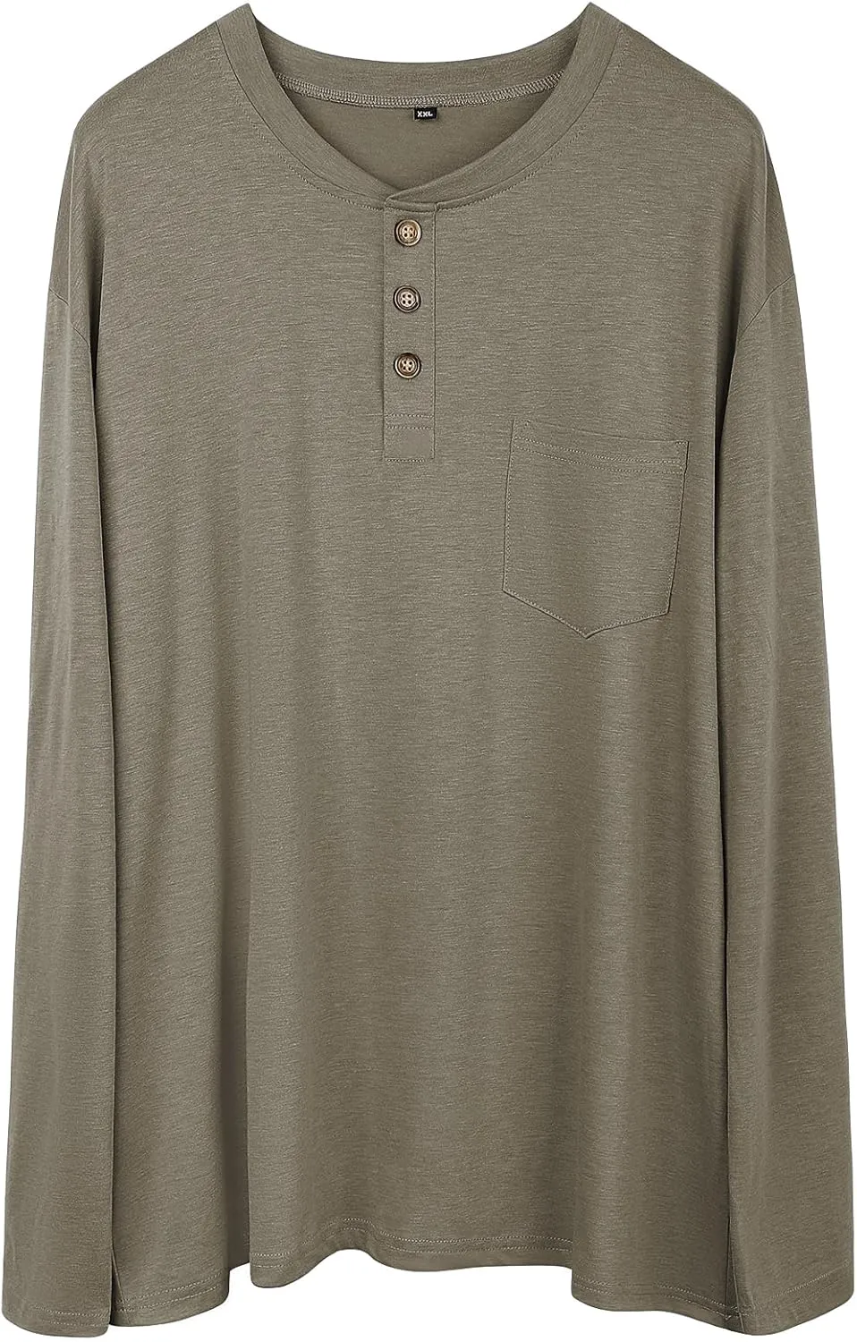 PrettyGuide Men's Long Sleeve Henley Shirts Thermal Fall Casual Work Button T-Shirt with Pocket