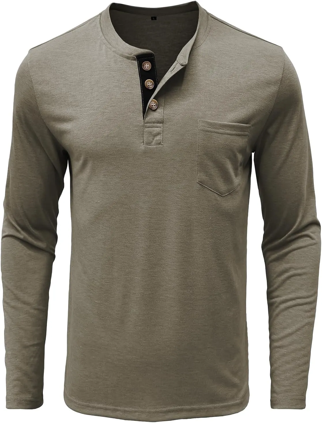 PrettyGuide Men's Long Sleeve Henley Shirts Thermal Fall Casual Work Button T-Shirt with Pocket