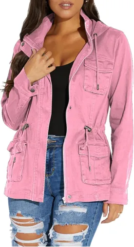 sexycherry Casual Jackets for Women Long Sleeve Lightweight Outwear Bomber Coats with Pockets