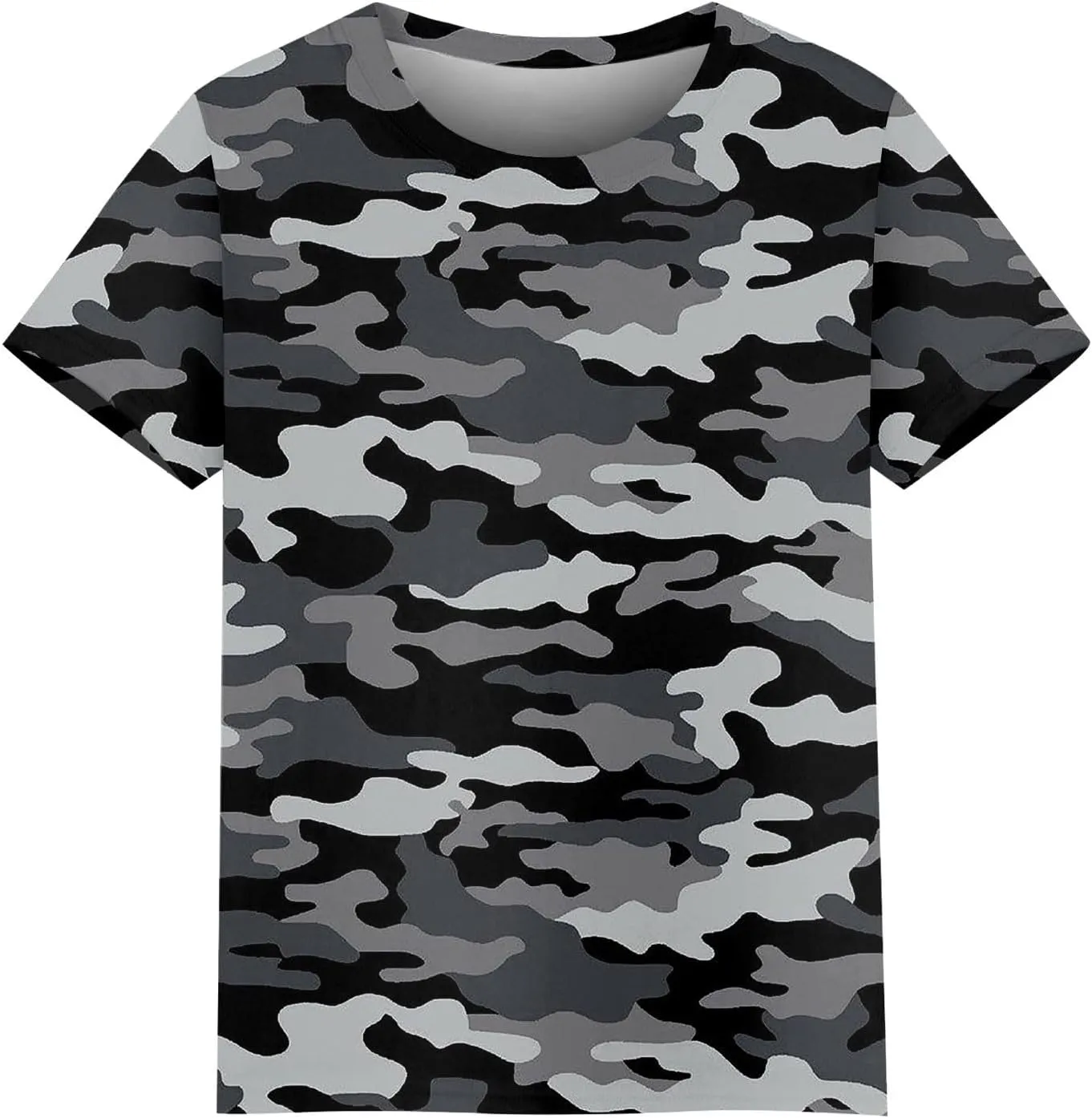 T Shirts for Women Camouflage Print Cute Going Out Tops Short Sleeve Crew Neck Shirts Blouses Casual Clothes Trendy S-5xl