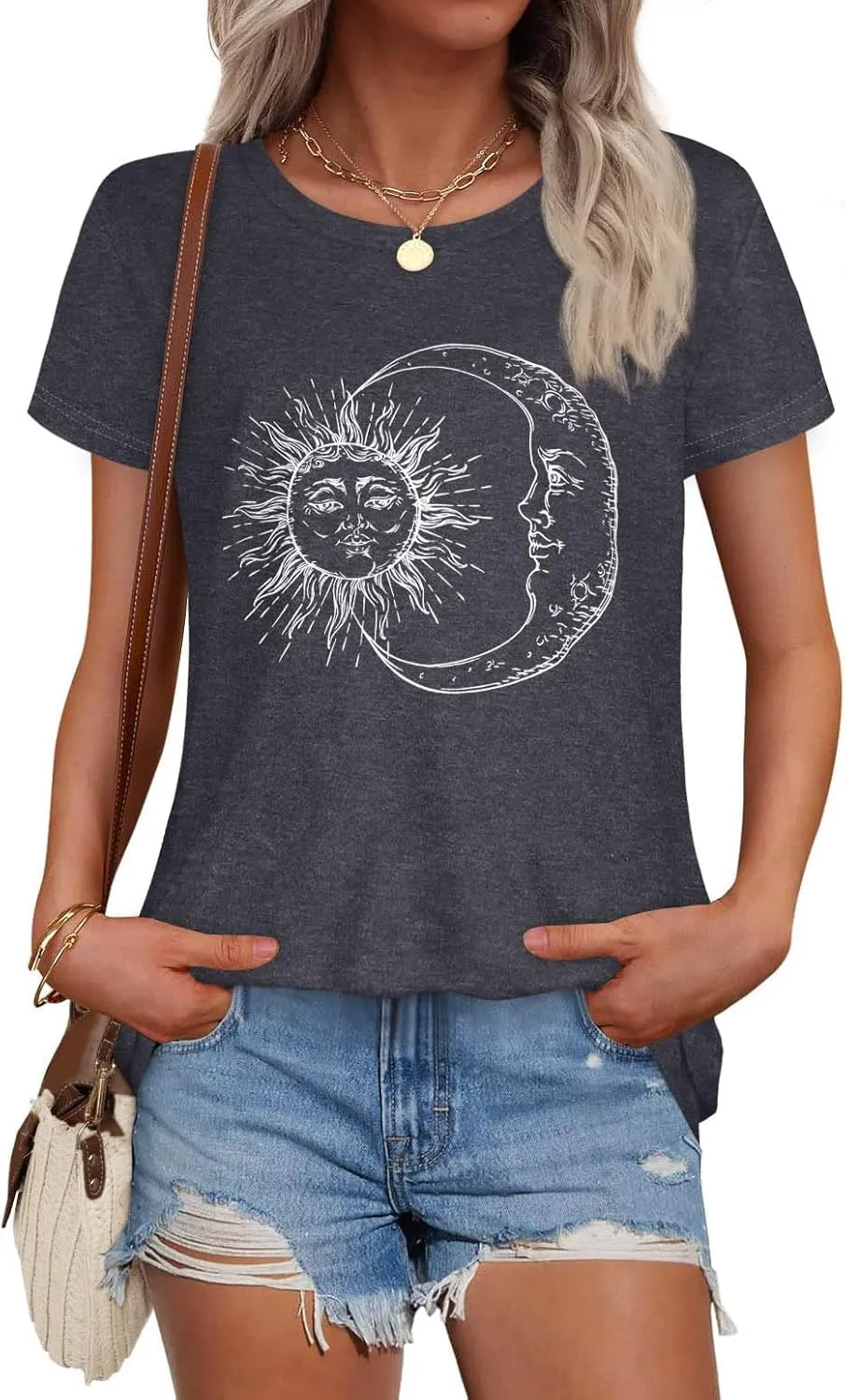 T Shirts for Women Summer Short Sleeve Crewneck Casual Cute Graphic Basic Tees Tops