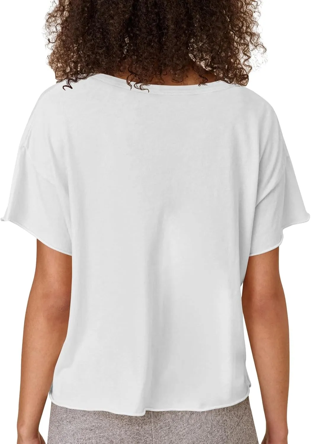 Tankaneo Womens Summer Crop Tops Short Sleeve Crew Neck Boxy T-Shirts Casual Basic Tees