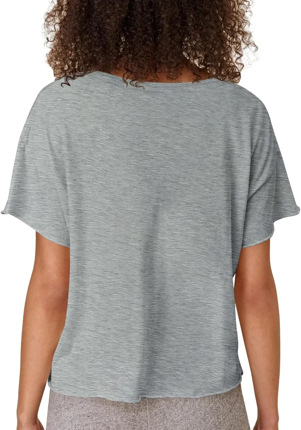 Tankaneo Womens Summer Crop Tops Short Sleeve Crew Neck Boxy T-Shirts Casual Basic Tees