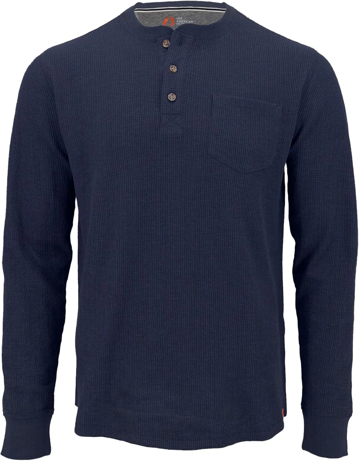 The American Outdoorsman Long-Sleeve Waffle Knit Thermal Henley Shirts with Pocket for Men