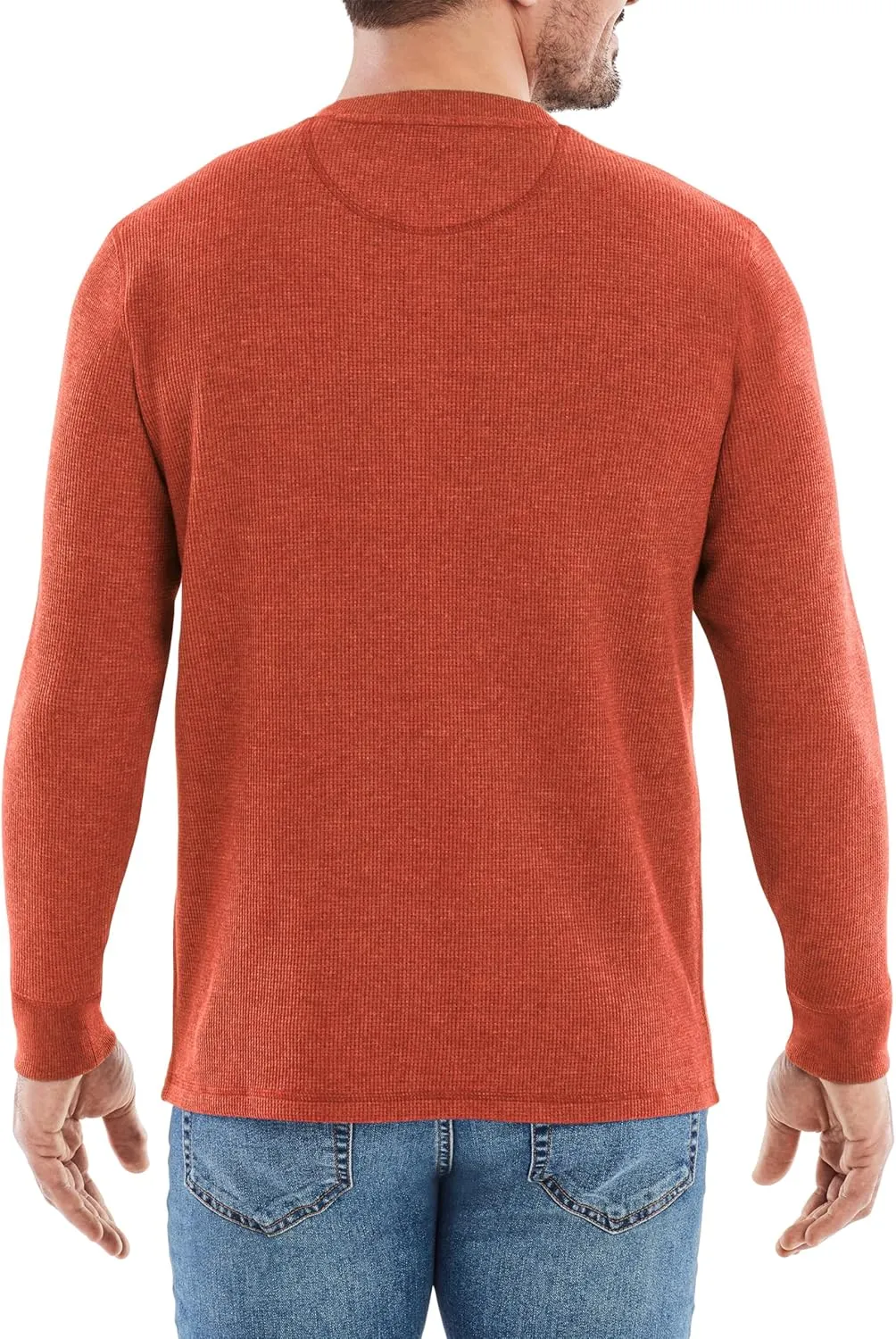 The American Outdoorsman Long-Sleeve Waffle Knit Thermal Henley Shirts with Pocket for Men
