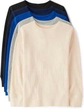 The Children's Place Boys' Long Sleeve Thermal Henley Shirts 5-Pack