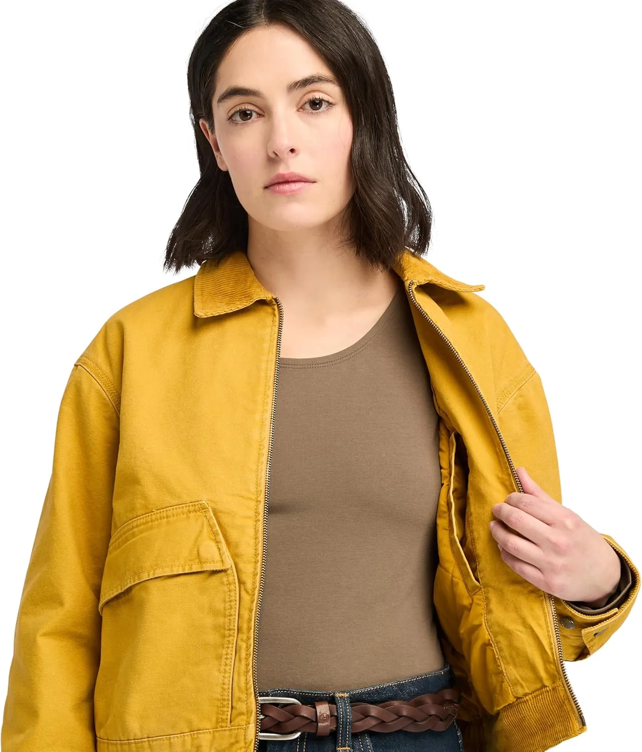 Timberland Women's Quilted Washed Canvas Jacket, Chai Tea, X-Small