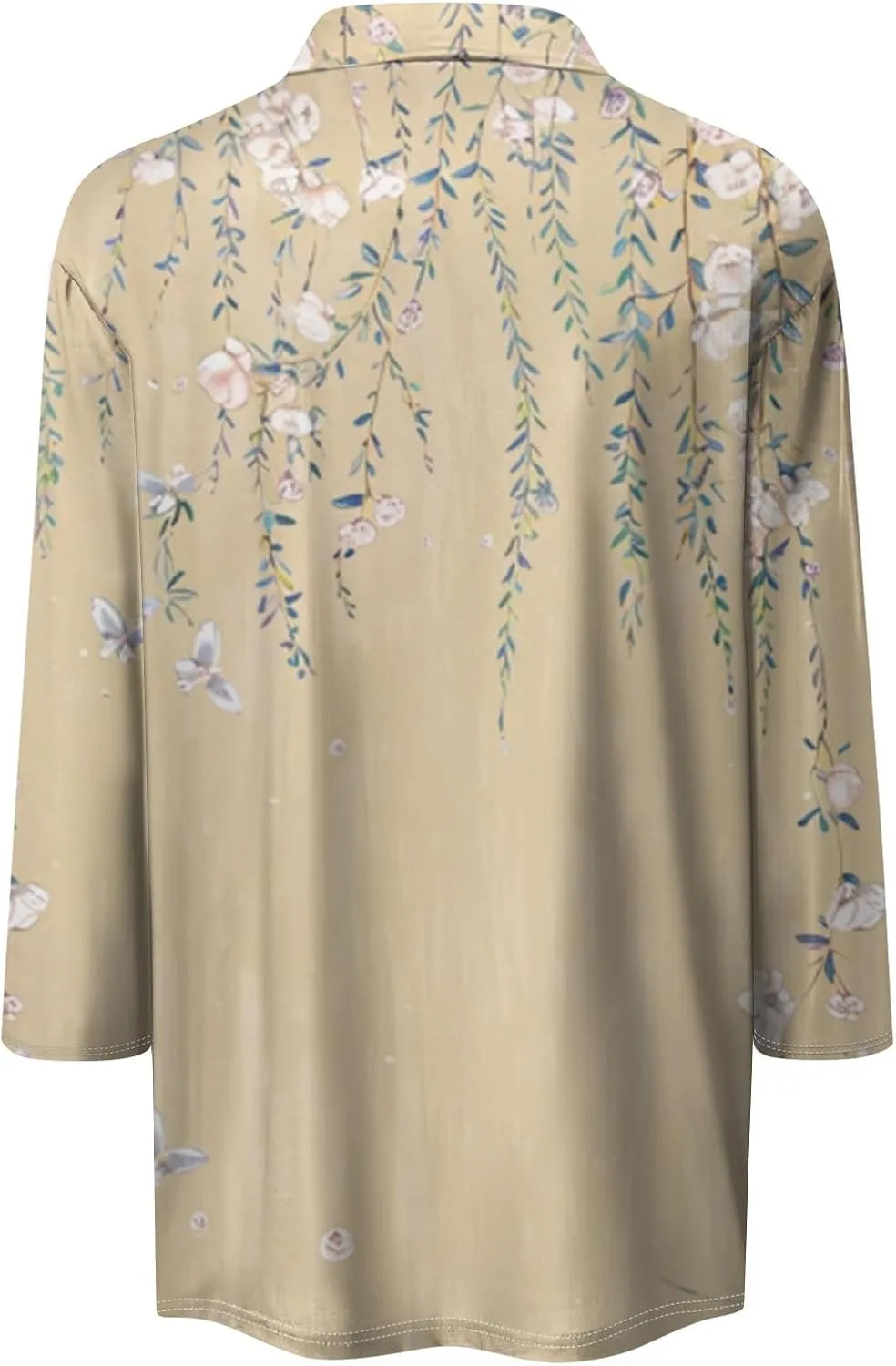 Women's 3/4 Sleeve Tops Polo Shirts V Neck Collared Tshirt Cute Printed Tee Blouse Casual Three Quarter Sleeve Tops