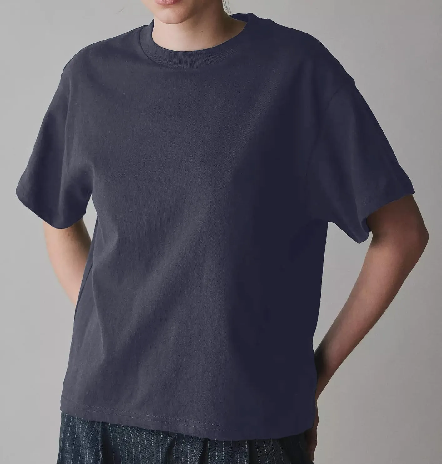 Women's Essentials Crewneck Short Sleeve T-Shirts Casual Boxy Tee Summer Tops Relaxed Fit